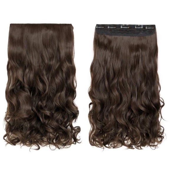 ✨ 20” DARK BROWN 3/4 full head clip ins  NWT* NWT* main image 8